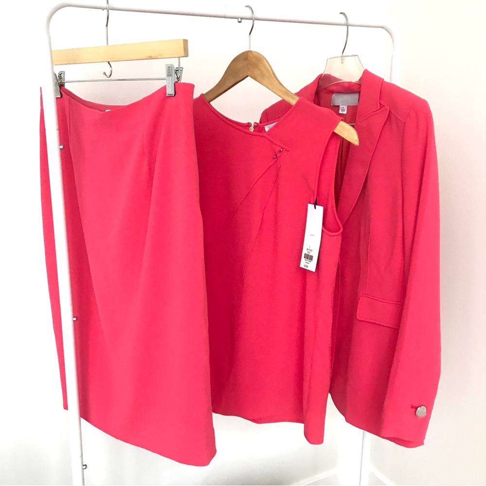 Carlisle bright coral 2 piece set- jacket and top ONLY